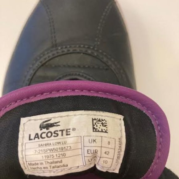 Women's black sneakers size 10 Lacoste - Picture 3 of 4